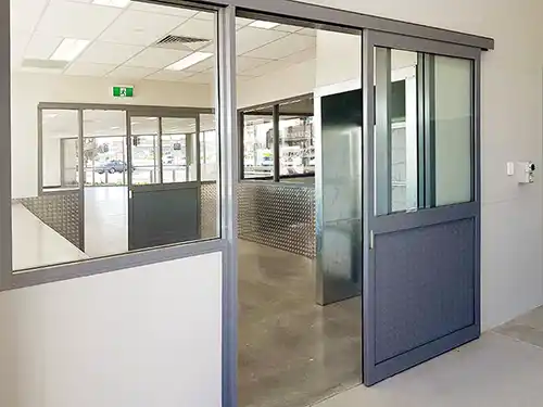 Office Partition with Top Hung Doors